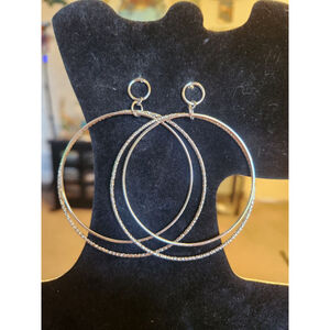 Silver Double Hoop Earrings